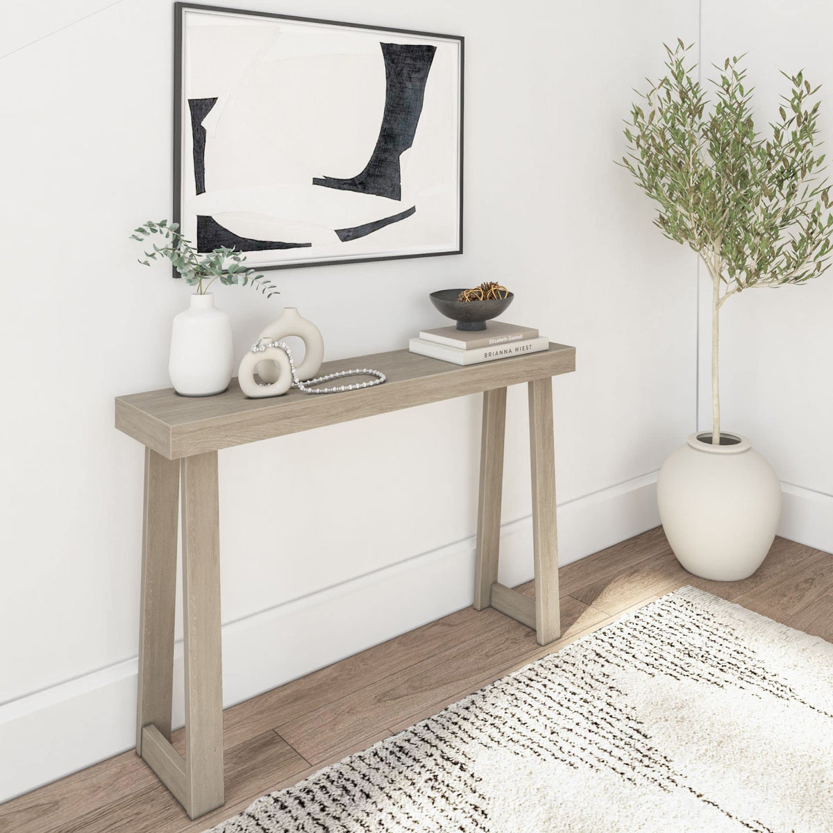 Plank+Beam Solid Wood Console Table for Entryway Decor