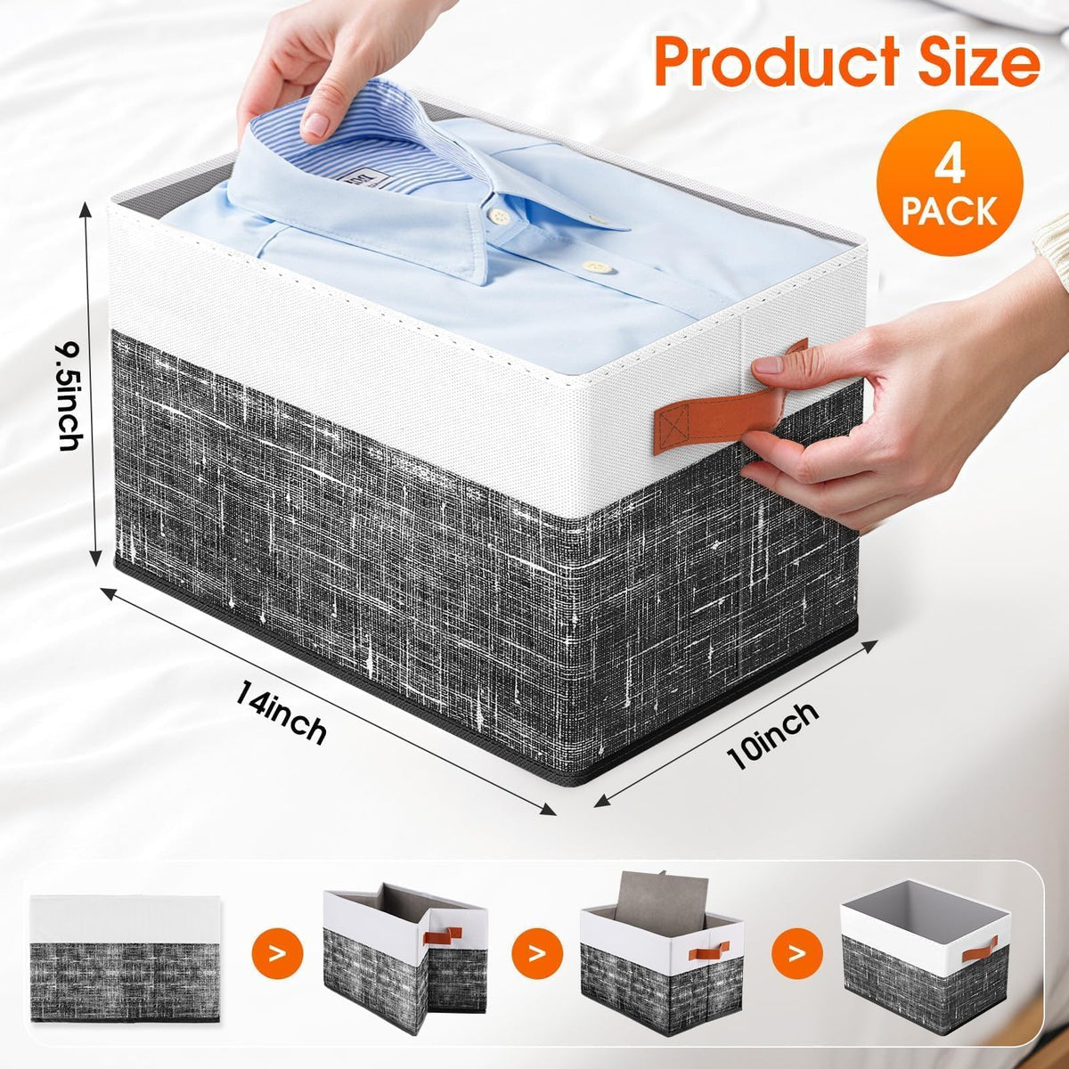 Fab Totes Storage Bins for Home & Closet Organization