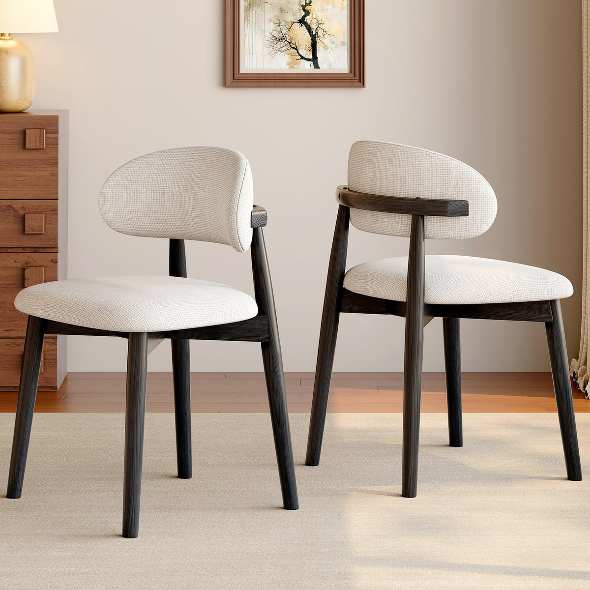 smudyizi Mid-Century Wooden Dining Chairs, Set of 4