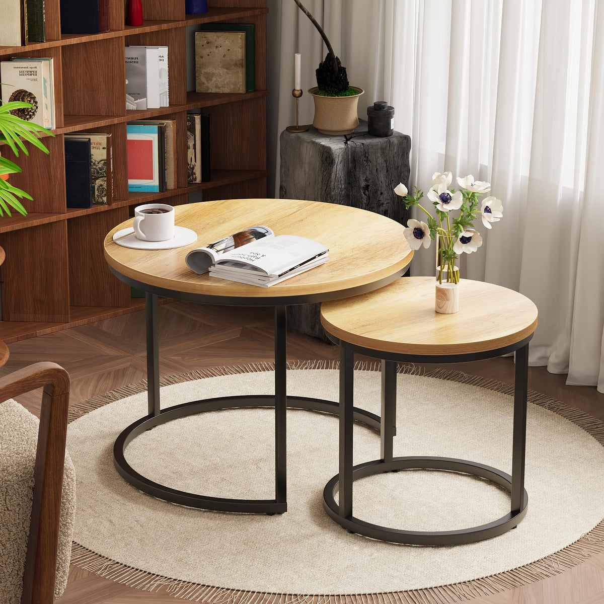 Smuxee Nesting Coffee Tables for Living Room, Set of 2