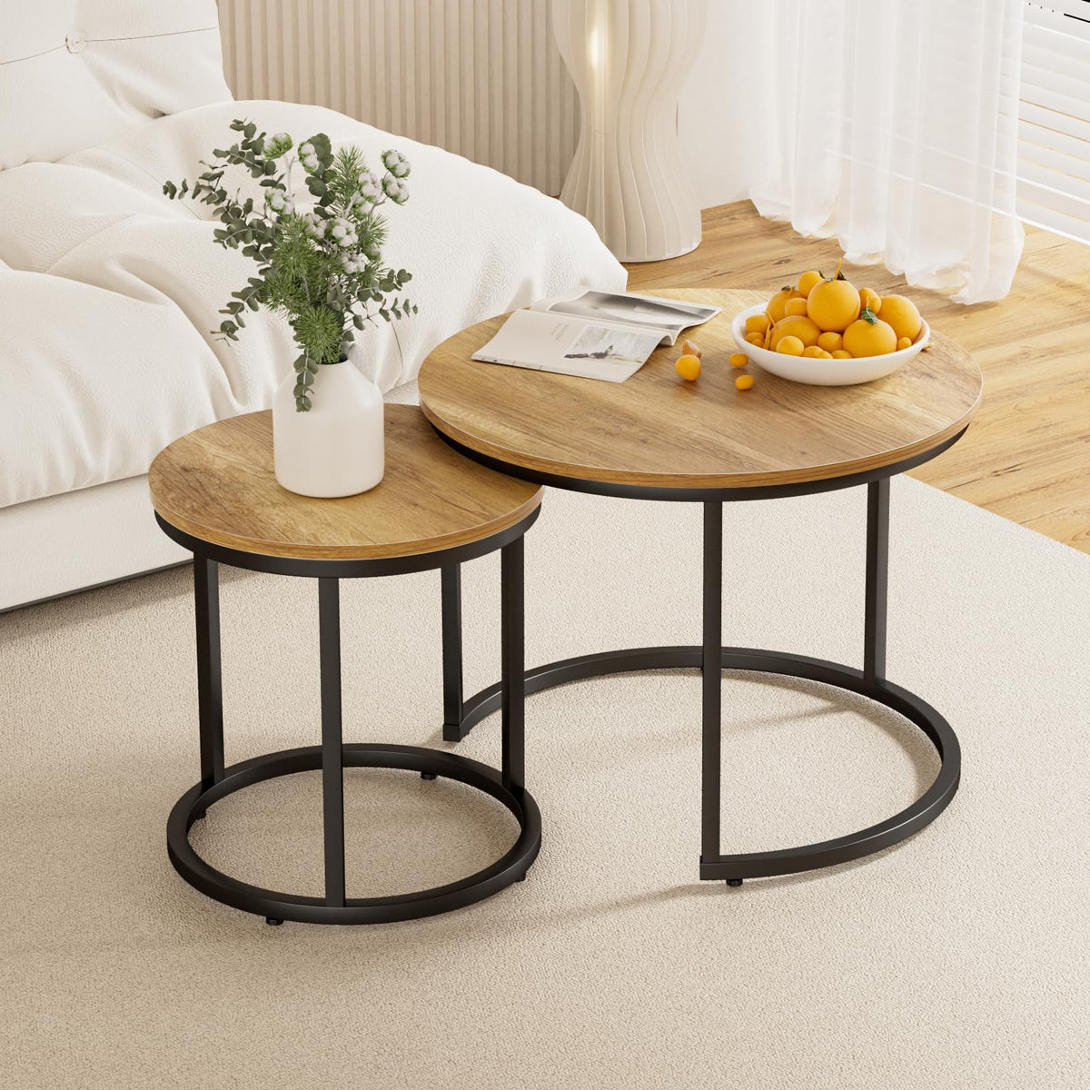 Smuxee Nesting Coffee Tables for Living Room, Set of 2