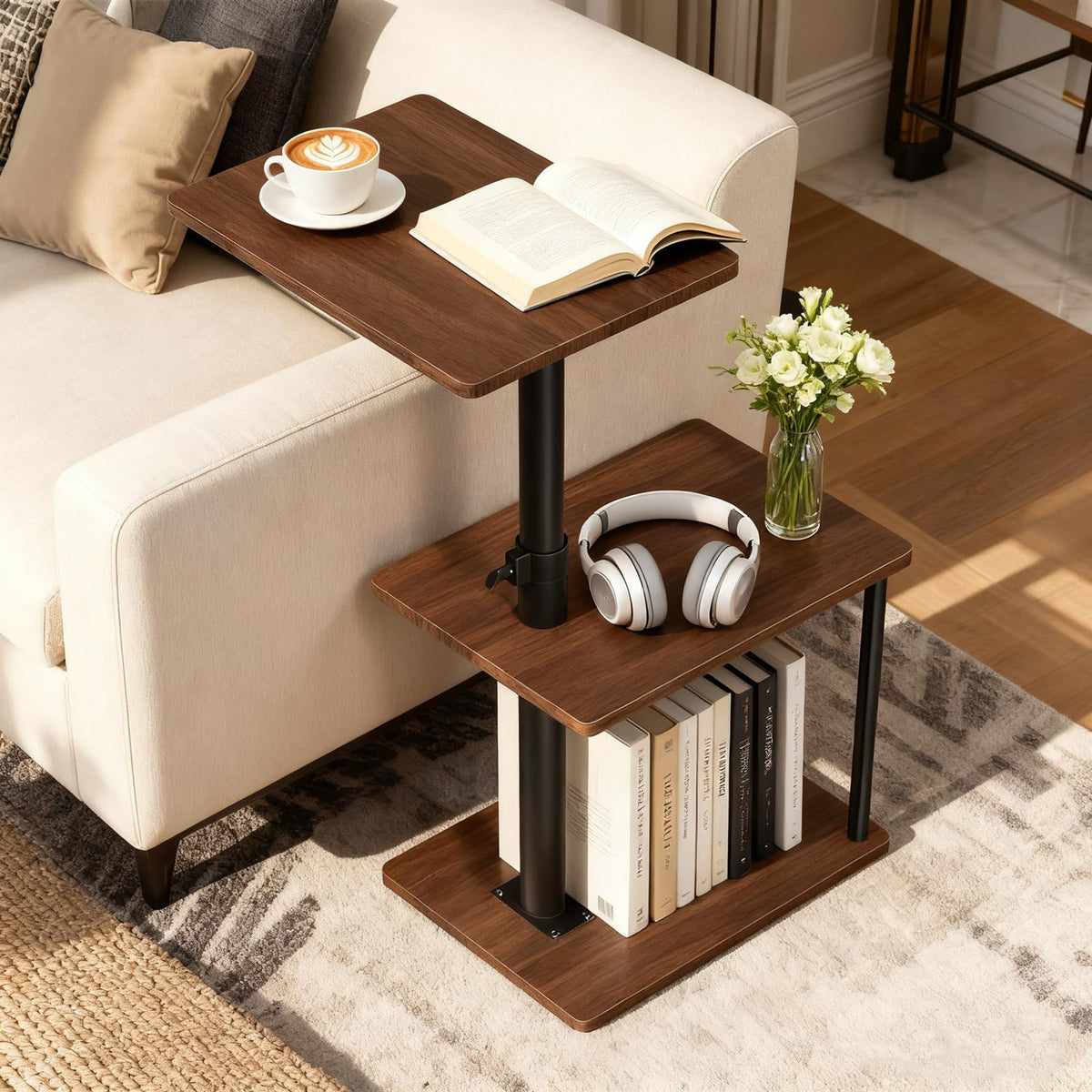 Faesun Swivel Side Table for Living Room & Bedroom