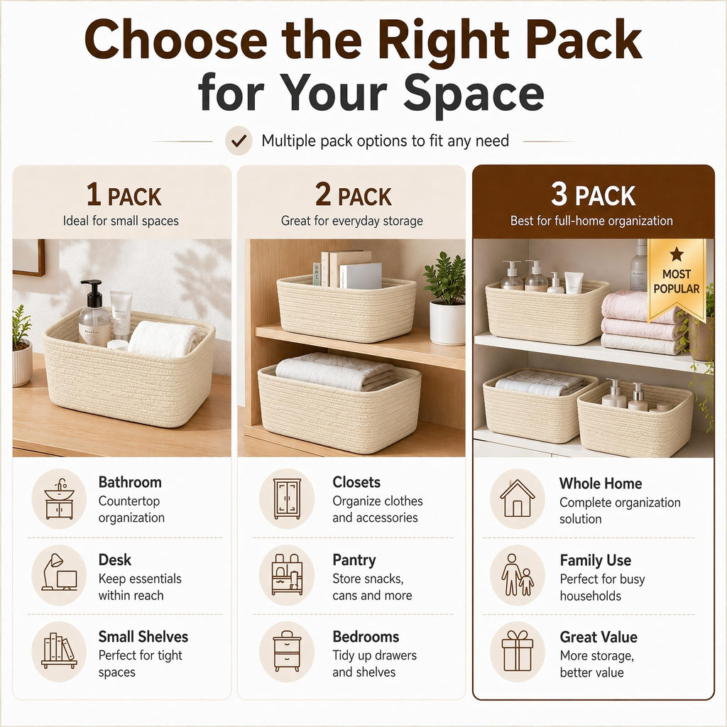 Zenlyzoo Small Storage Baskets for Home Organization