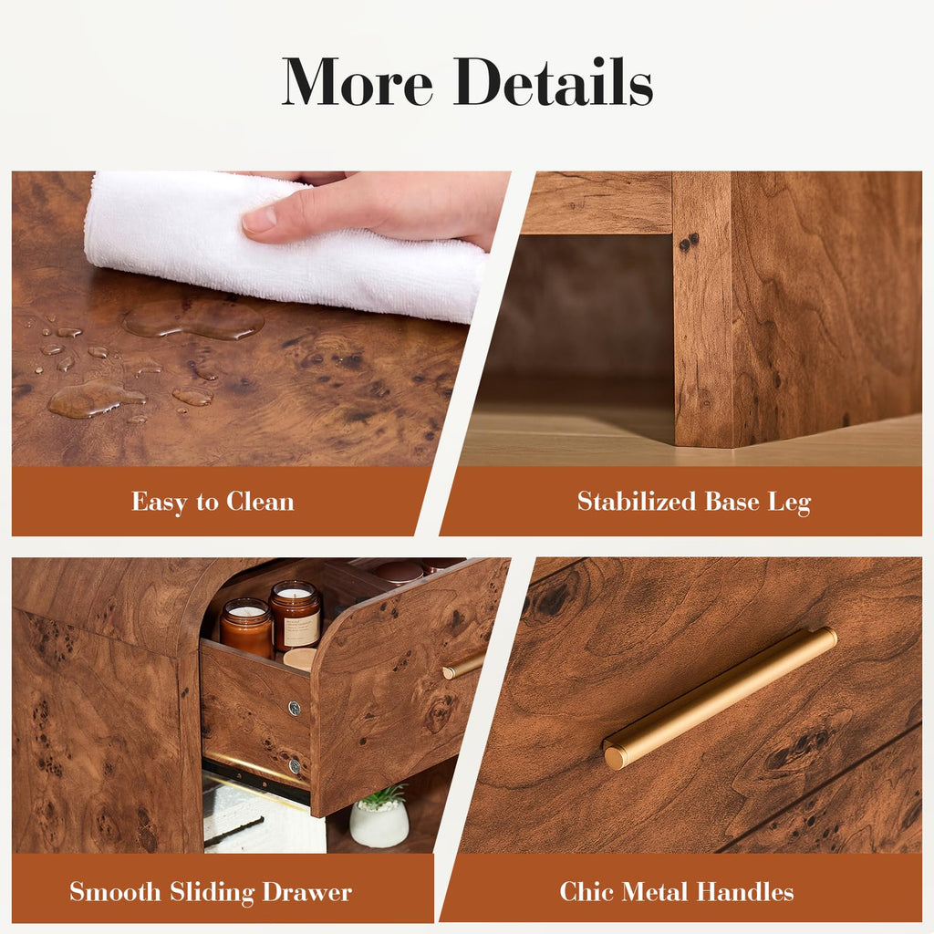 EliteSet Modern Nightstand for Bedroom & Living Room