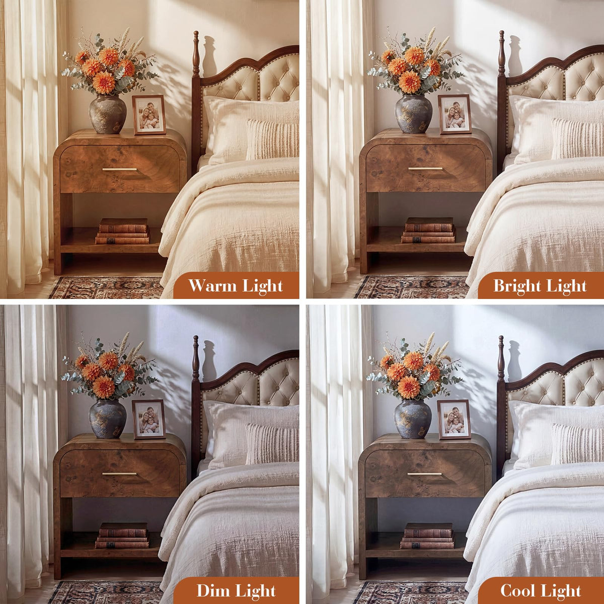 EliteSet Modern Nightstand for Bedroom & Living Room
