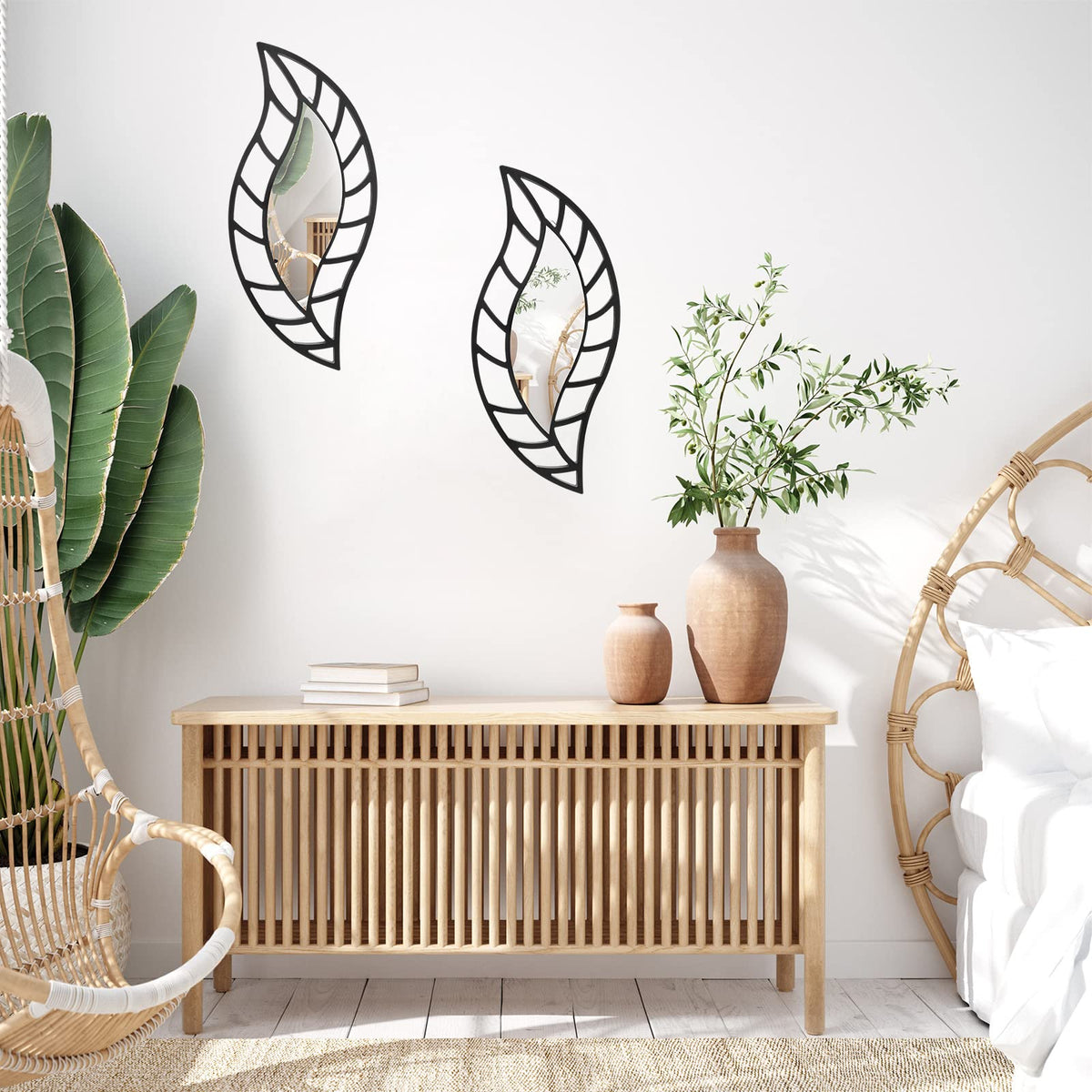 Roowest Decorative Wall Mirror Set for Home Decor, 2 Pieces