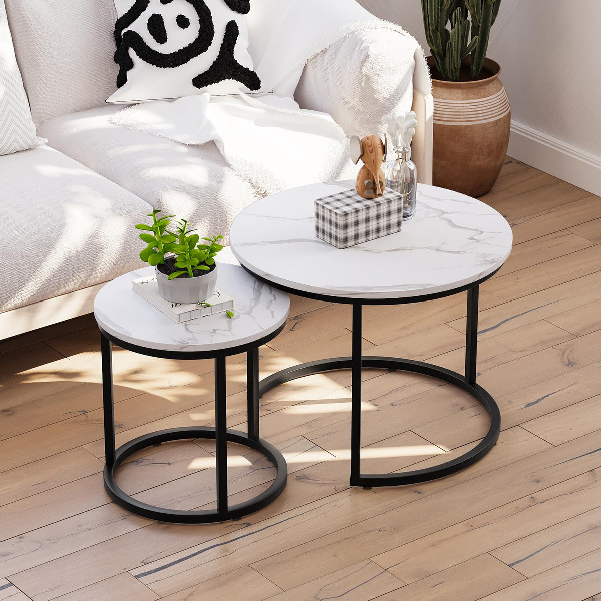Smuxee Nesting Coffee Tables for Living Room, Set of 2