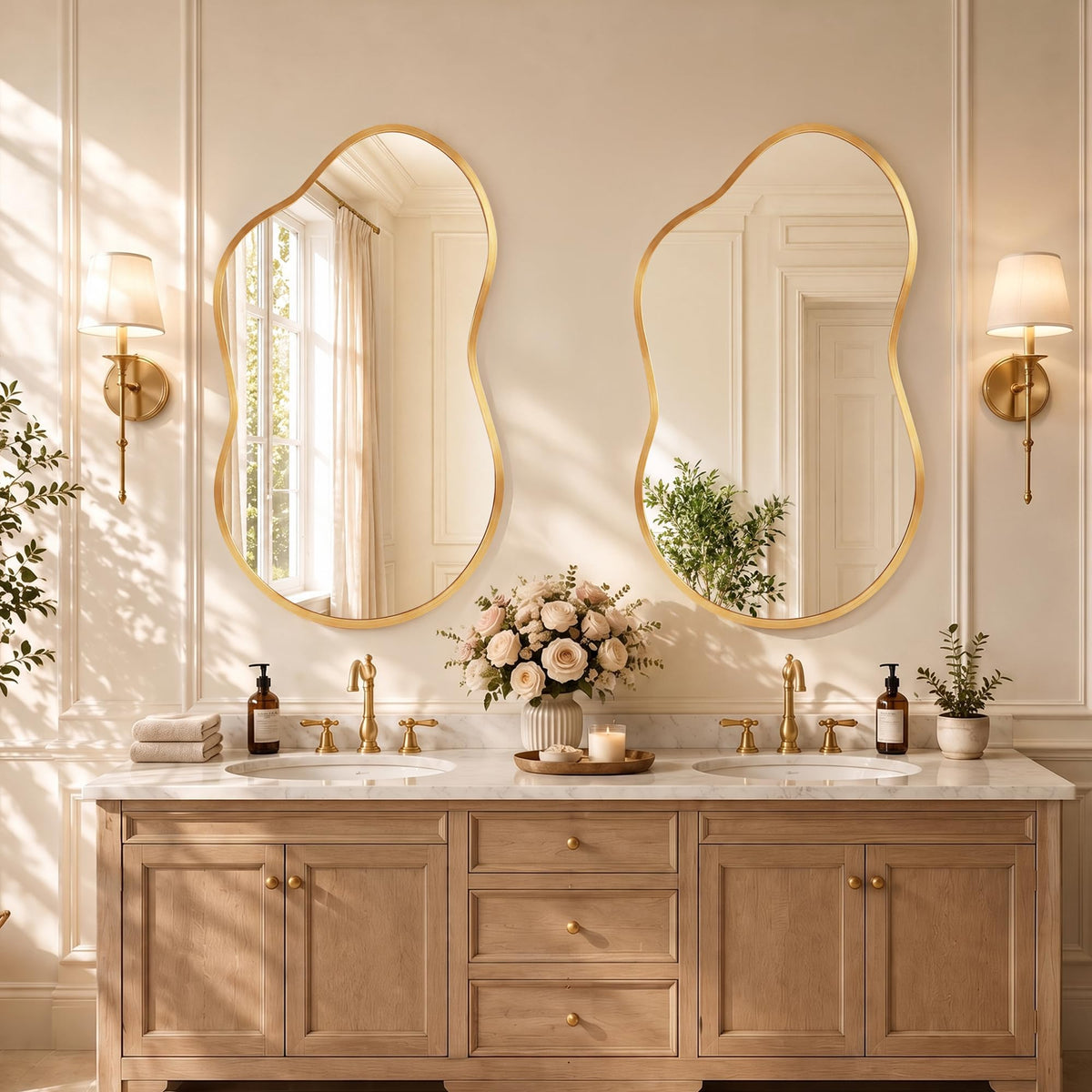 Dorlicecass Decorative Bathroom Wall Mirror for Over Sink