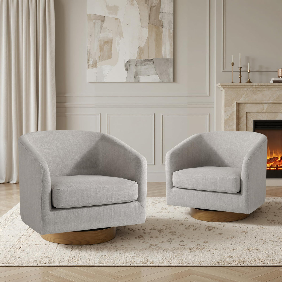 UIXE Swivel Barrel Accent Armchair for Living Room