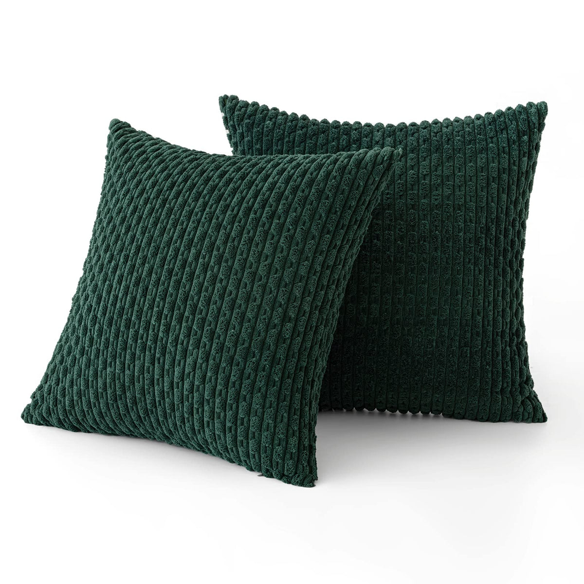 MIULEE Striped Corduroy Throw Pillow Covers, Set of 2