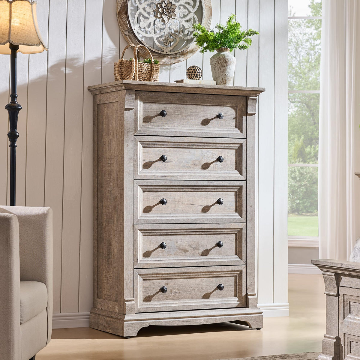 T4TREAM Farmhouse Drawer Dresser for Bedroom Storage