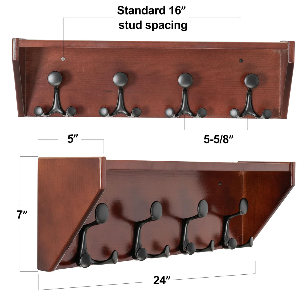 SKOLOO Heavy-Duty Wall-Mounted Coat Rack with Shelf