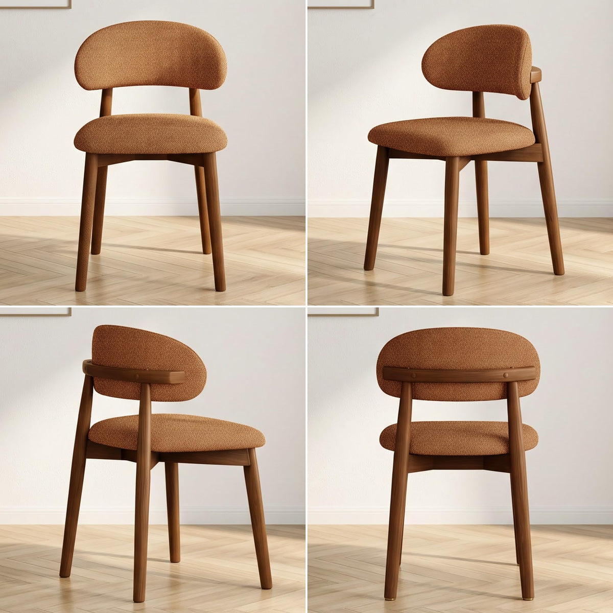 smudyizi Mid-Century Wooden Dining Chairs, Set of 4