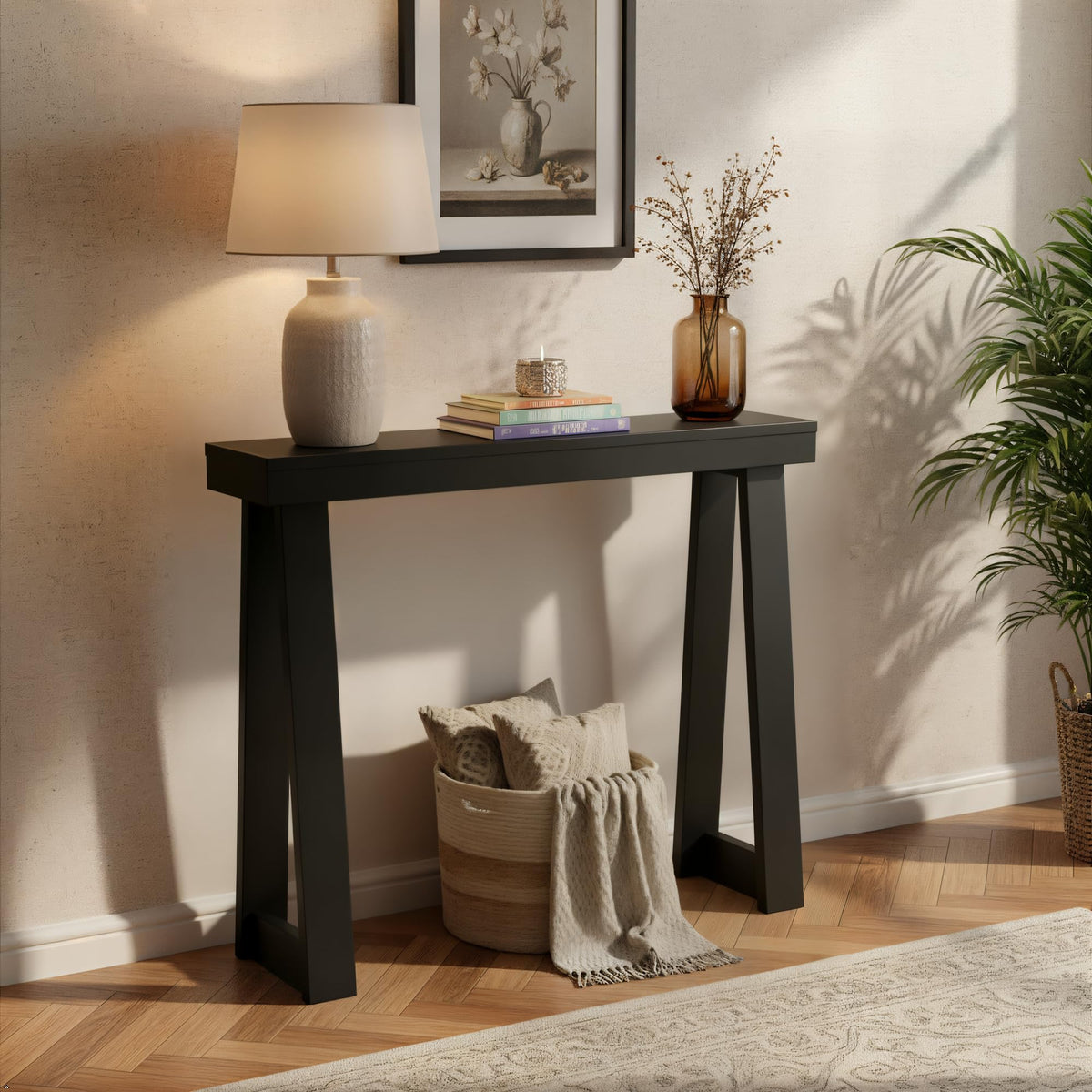 Plank+Beam Solid Wood Console Table for Entryway Decor