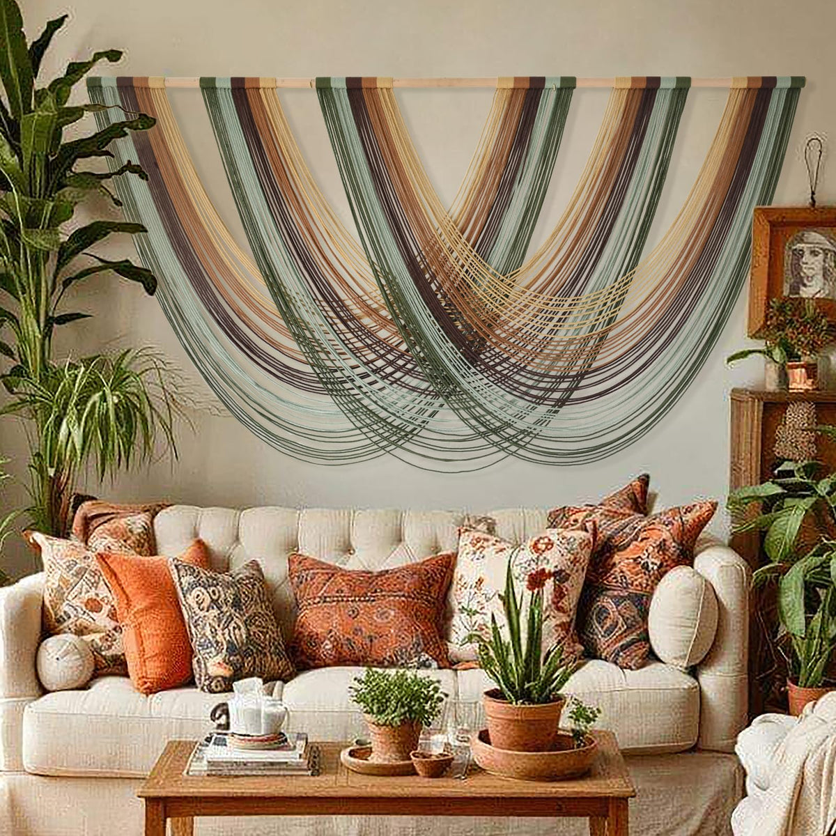 Large Dip-Dyed Macrame Wall Hanging Boho Tapestry Decor