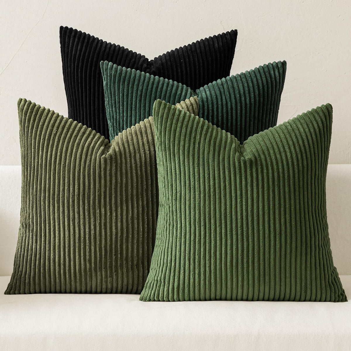 MIULEE Soft Corduroy Decorative Throw Pillow Covers, Set of 4
