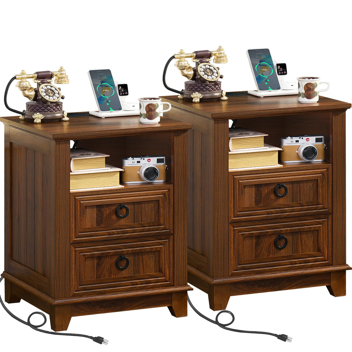 Joaxswe Nightstands with Drawers for Bedroom & Living Room