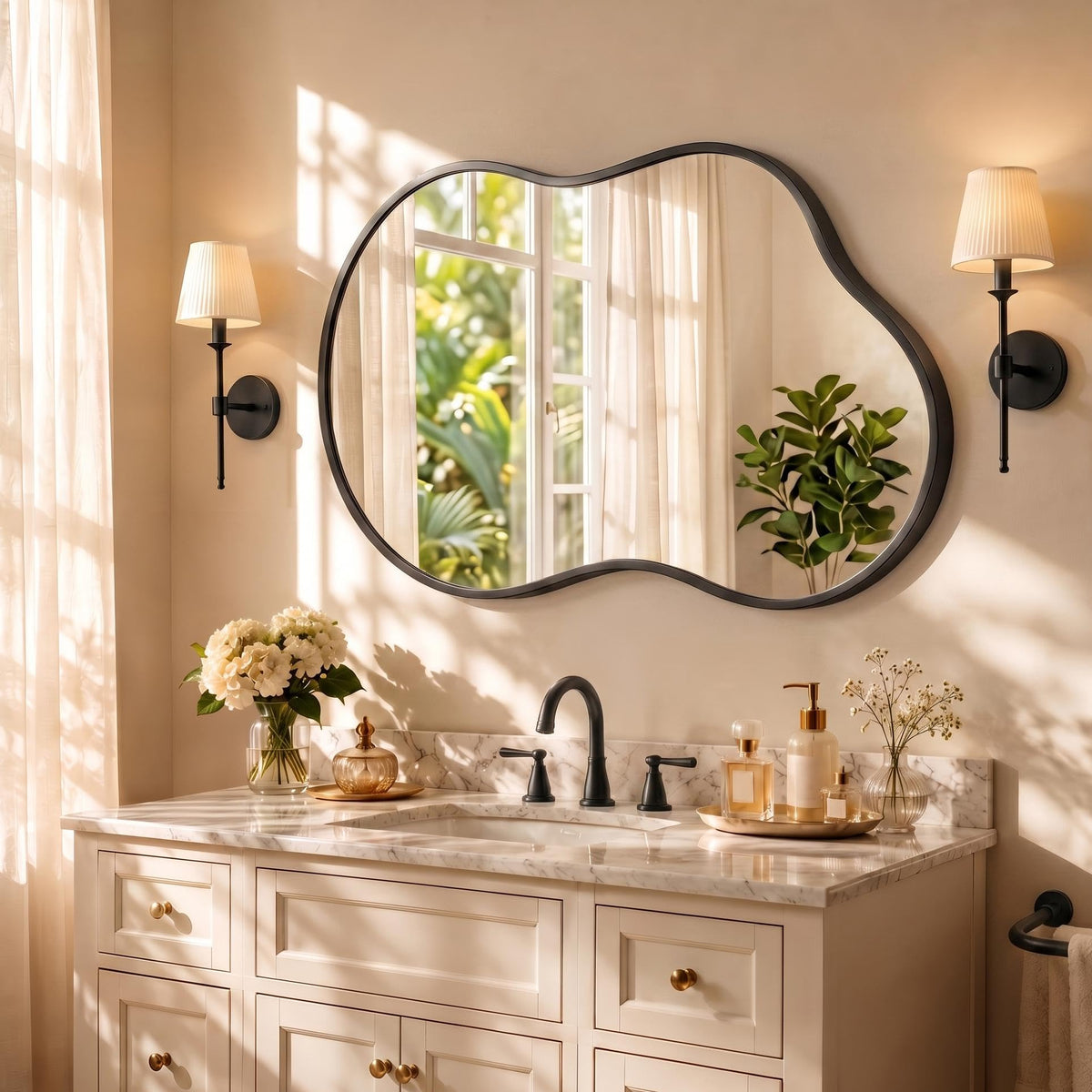 Dorlicecass Decorative Bathroom Wall Mirror for Over Sink
