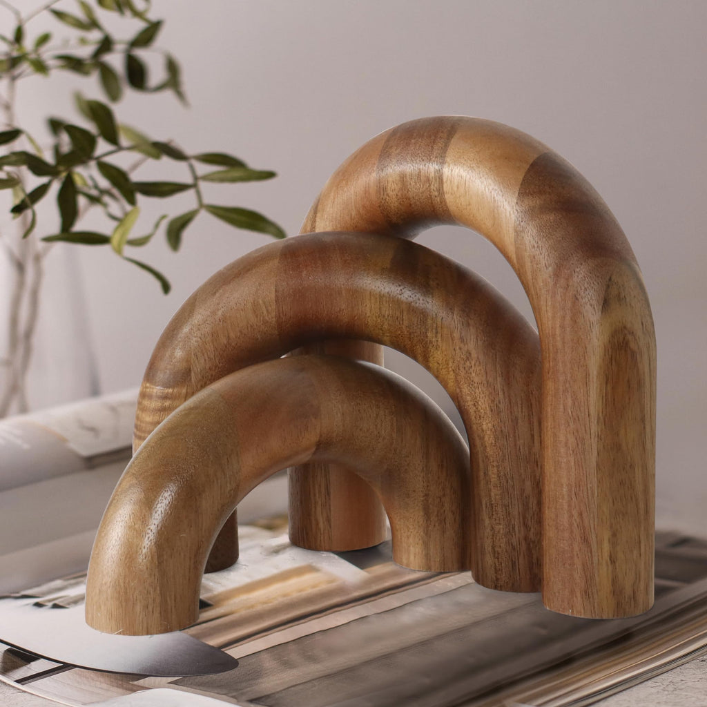 Oakrain Wooden Arch Decorative Accents, Set of 3