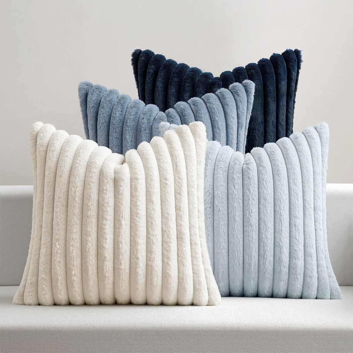 MIULEE Faux Fur Plush Decorative Throw Pillow Covers