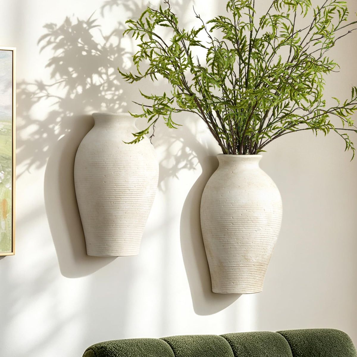 Vanselia Large Rustic Ceramic Flower Vase for Home Decor