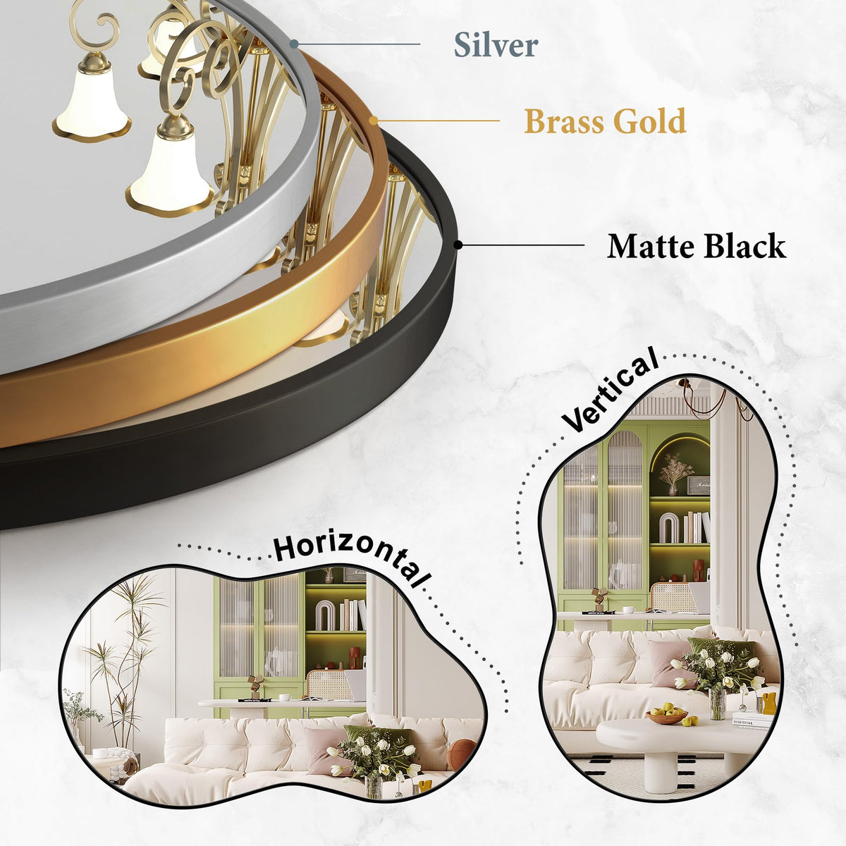 Dorlicecass Decorative Bathroom Wall Mirror for Over Sink