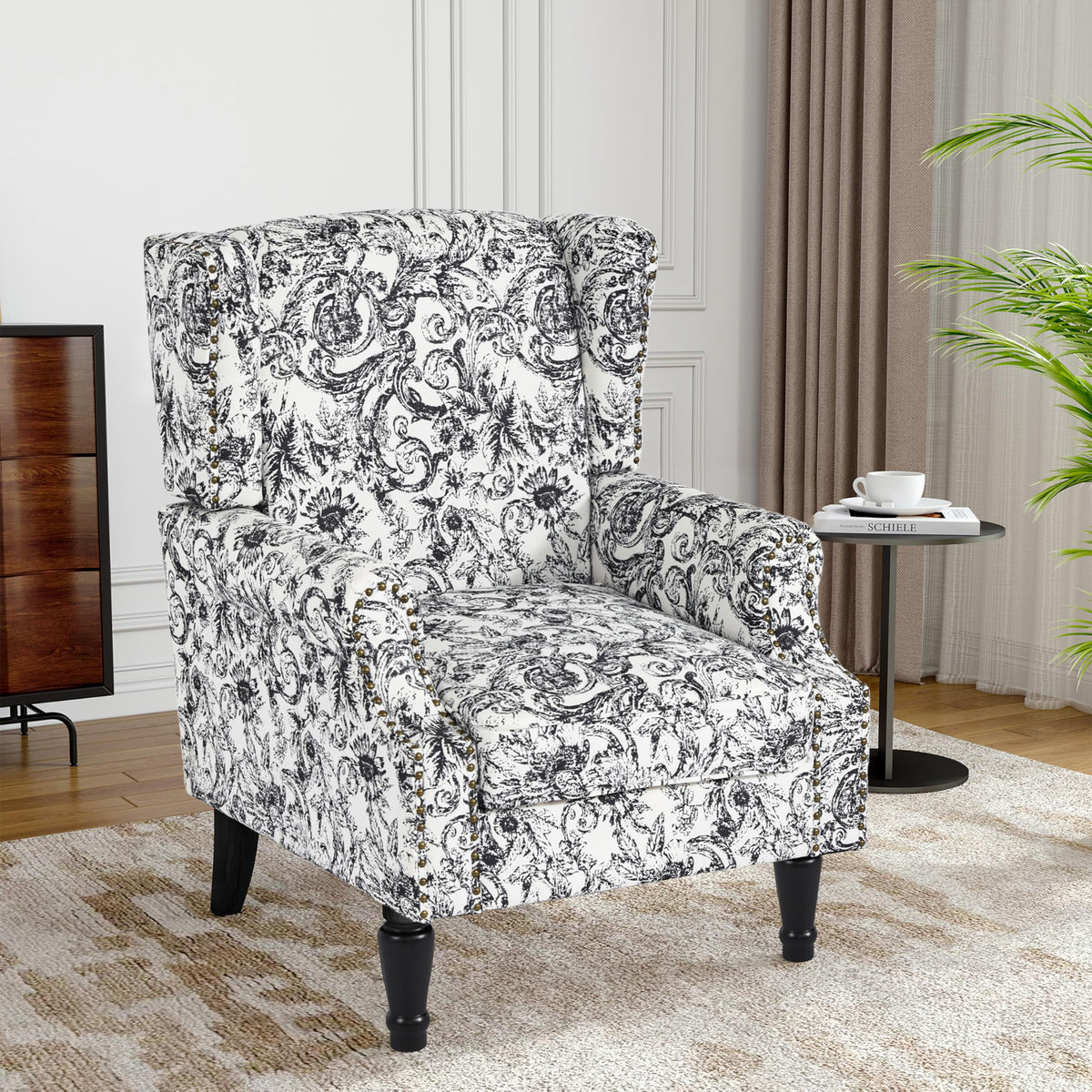 Qatiby High-Back Upholstered Wingback Accent Chair