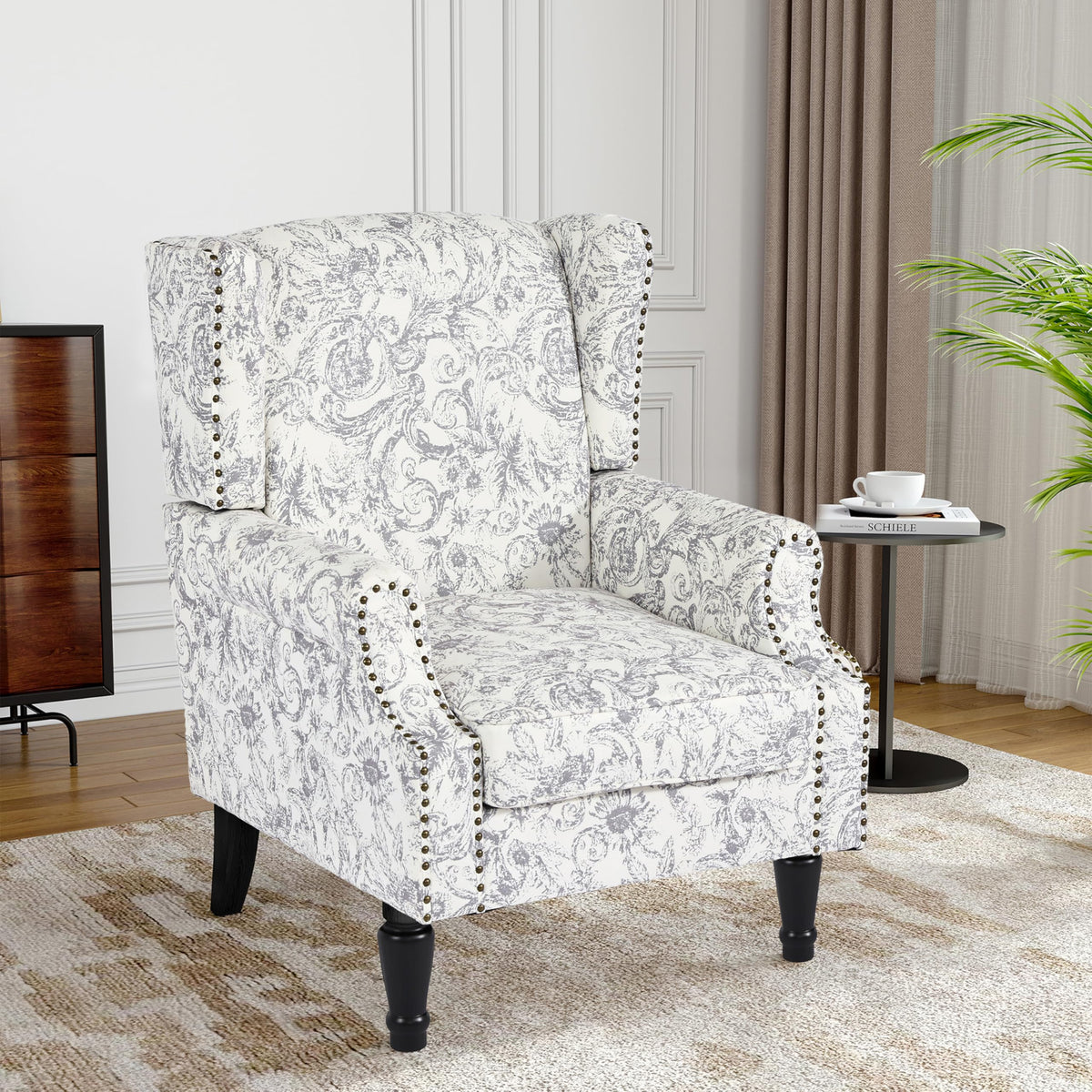 Qatiby High-Back Upholstered Wingback Accent Chair