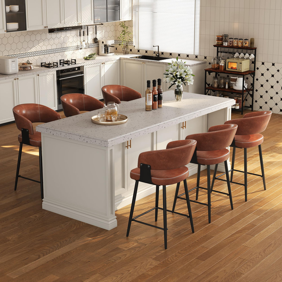 Euklea Modern Faux Leather Dining Chairs, Set of 2