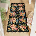 DUKINO Black Floral Area Rug for Modern Home Decor