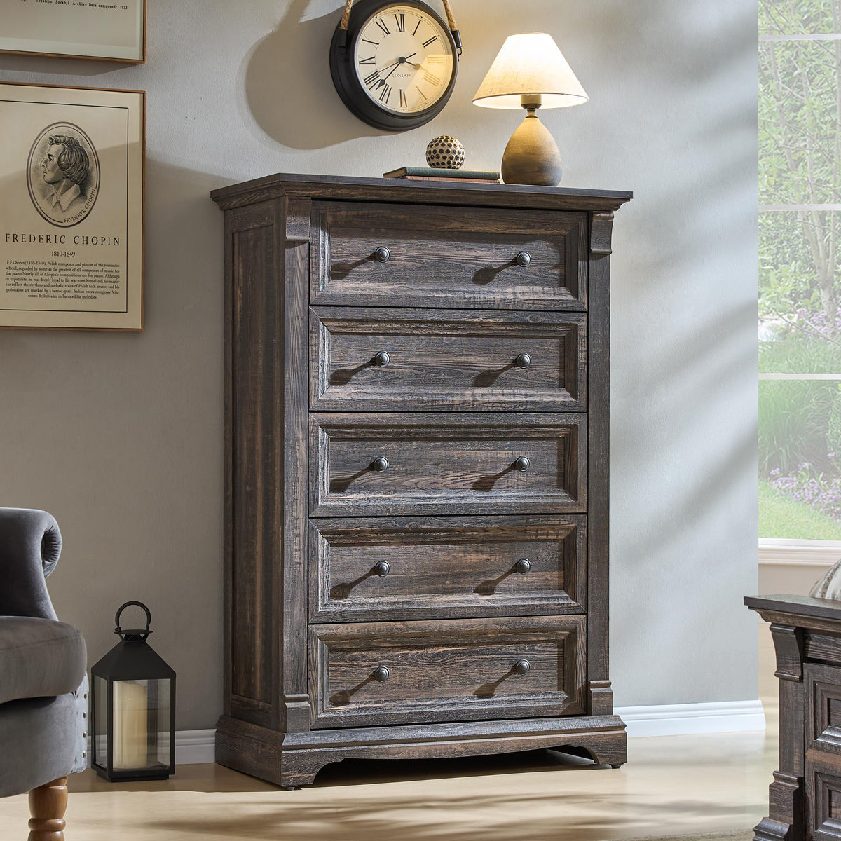 T4TREAM Farmhouse Drawer Dresser for Bedroom Storage