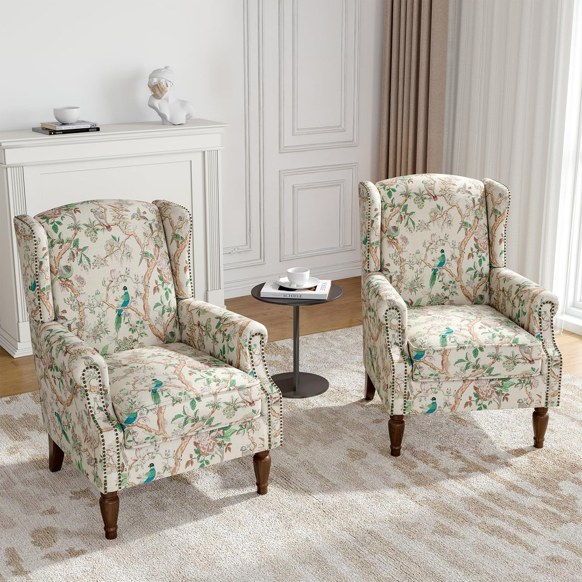 Qatiby High-Back Upholstered Wingback Accent Chair