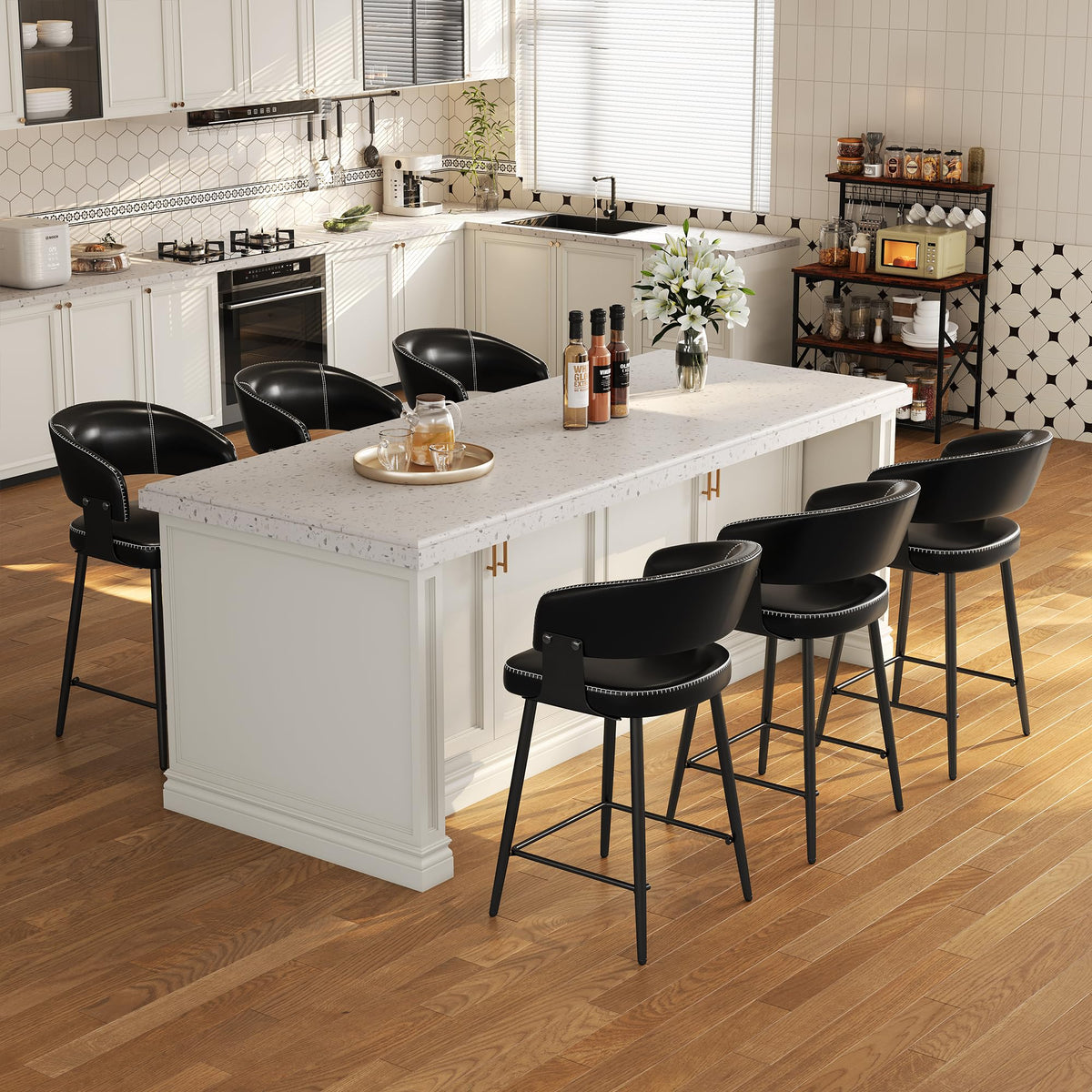 Euklea Modern Faux Leather Dining Chairs, Set of 2