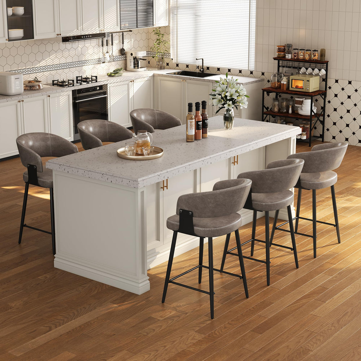 Euklea Modern Faux Leather Dining Chairs, Set of 2
