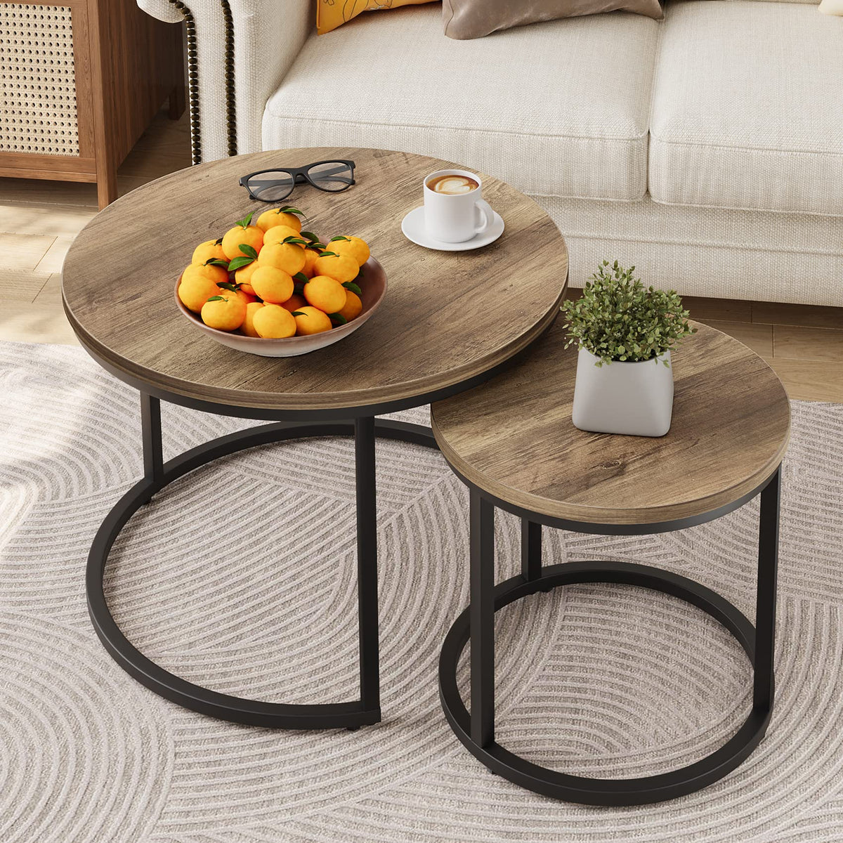 Smuxee Nesting Coffee Tables for Living Room, Set of 2