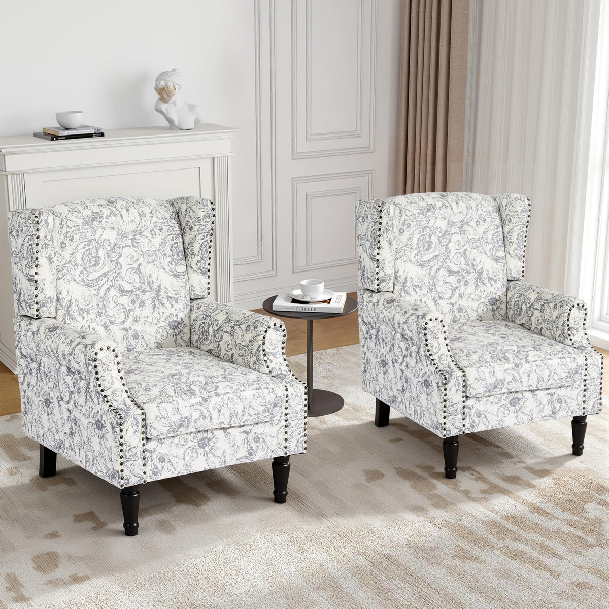 Qatiby High-Back Upholstered Wingback Accent Chair