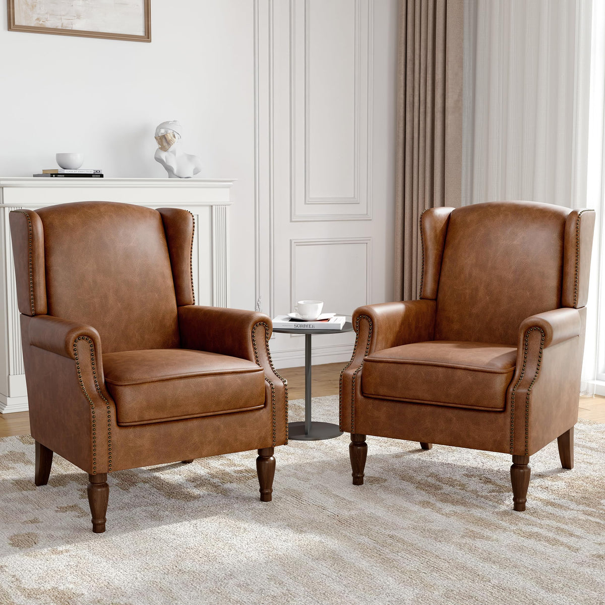 Qatiby High-Back Upholstered Wingback Accent Chair