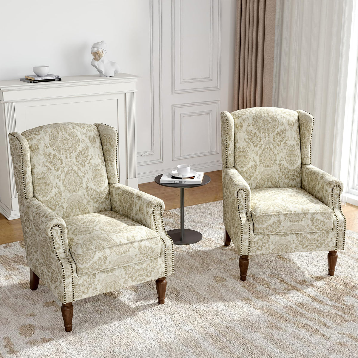 Qatiby High-Back Upholstered Wingback Accent Chair
