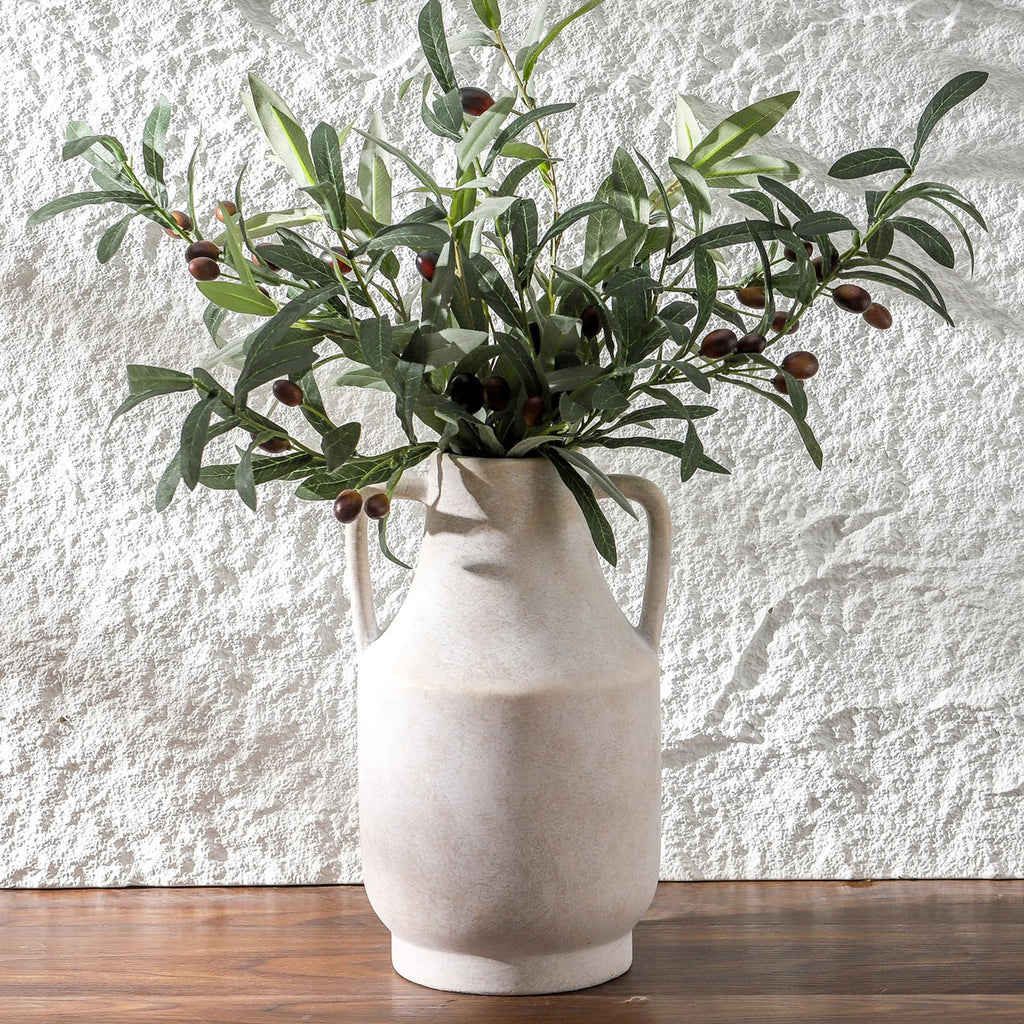 Mitt&Ditt Rustic Terracotta Ceramic Flower Vase with Handles