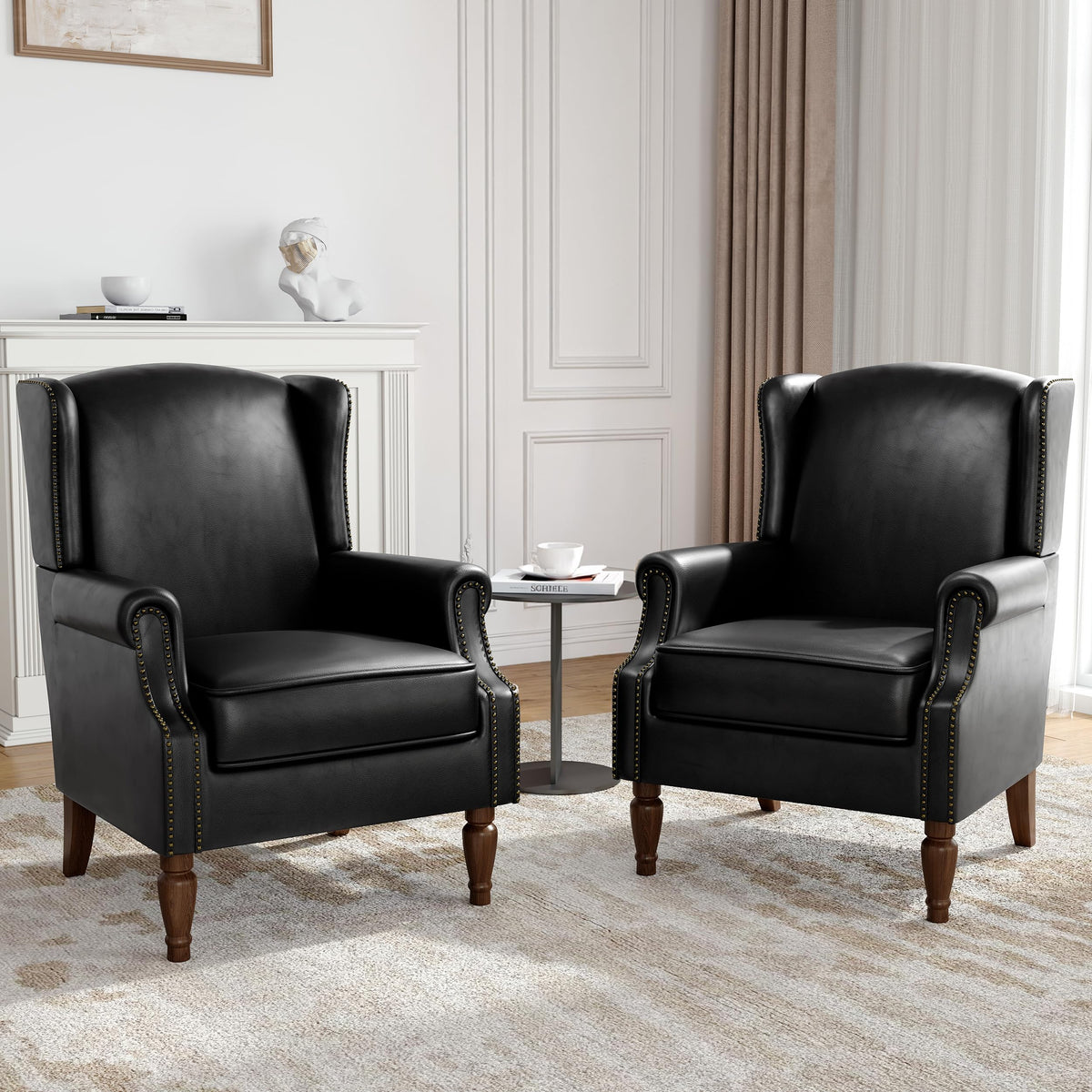 Qatiby High-Back Upholstered Wingback Accent Chair