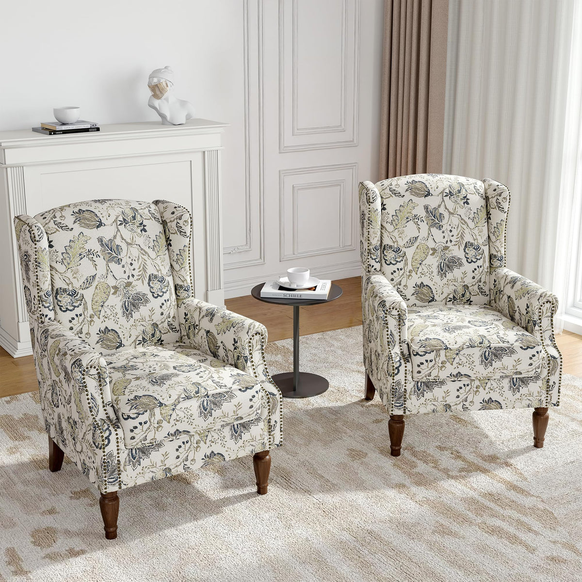 Qatiby High-Back Upholstered Wingback Accent Chair