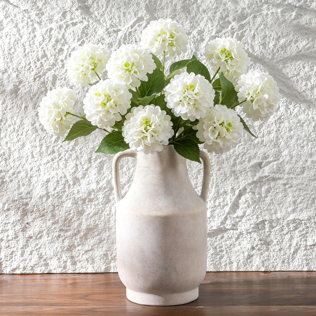 Mitt&Ditt Rustic Terracotta Ceramic Flower Vase with Handles