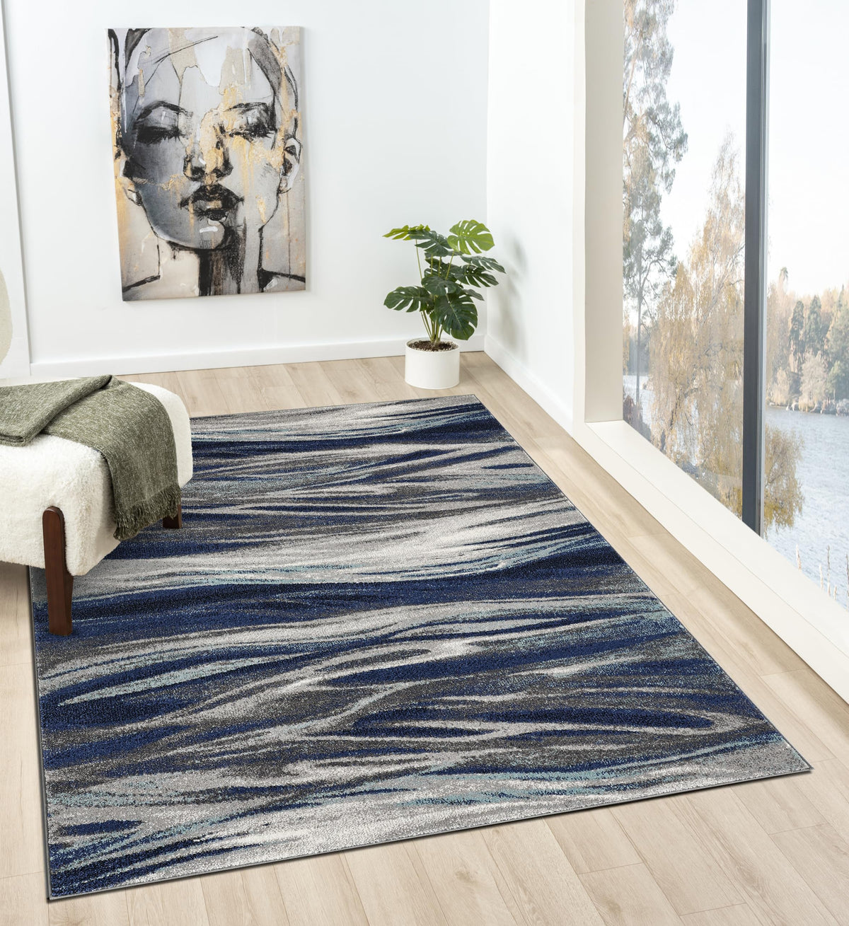Keen Home Design 8x10 Non-Shedding Abstract Area Rug