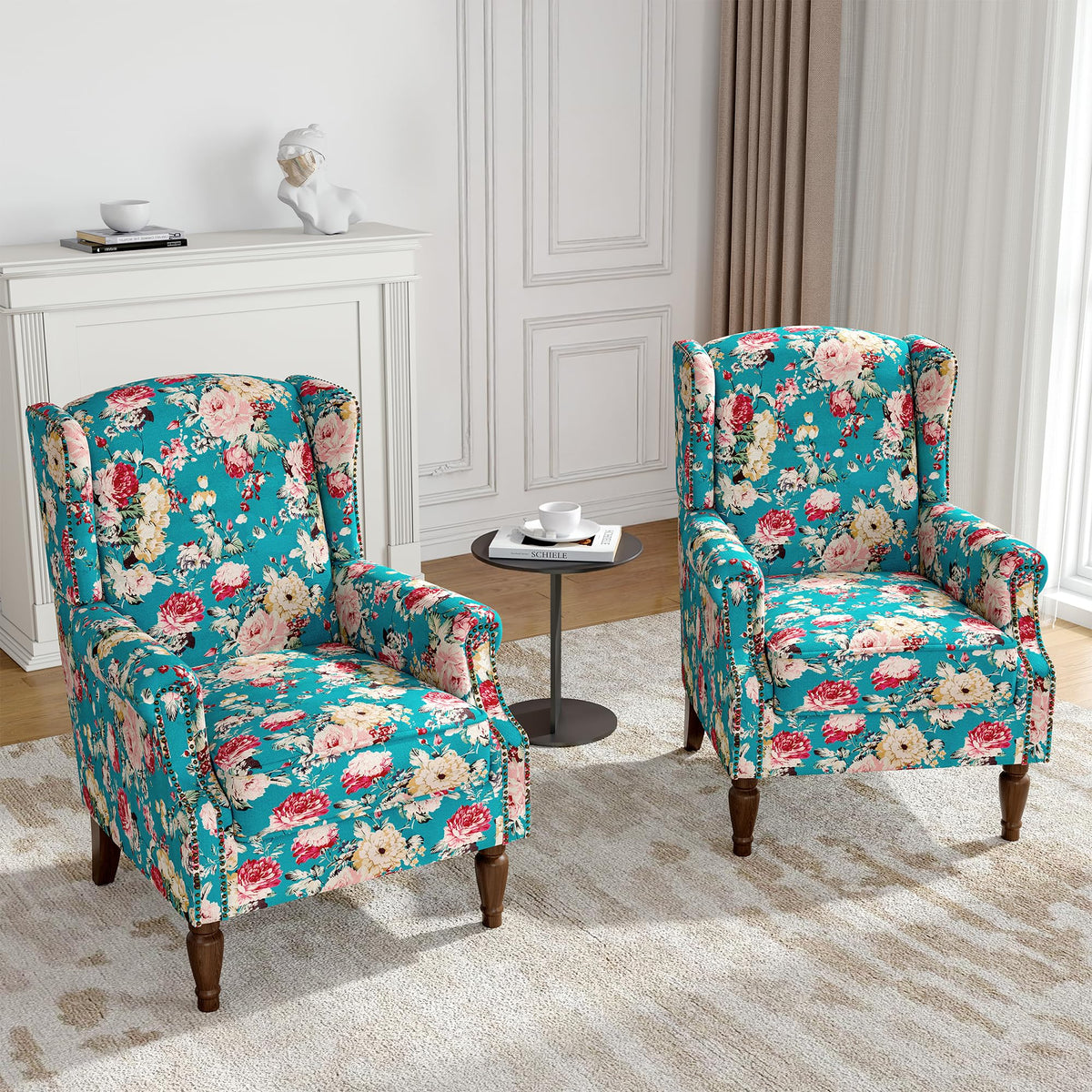 Qatiby High-Back Upholstered Wingback Accent Chair