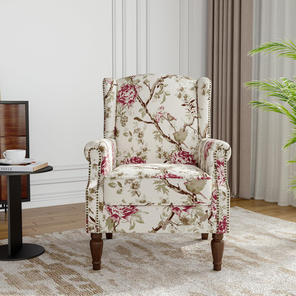 Qatiby High-Back Upholstered Wingback Accent Chair
