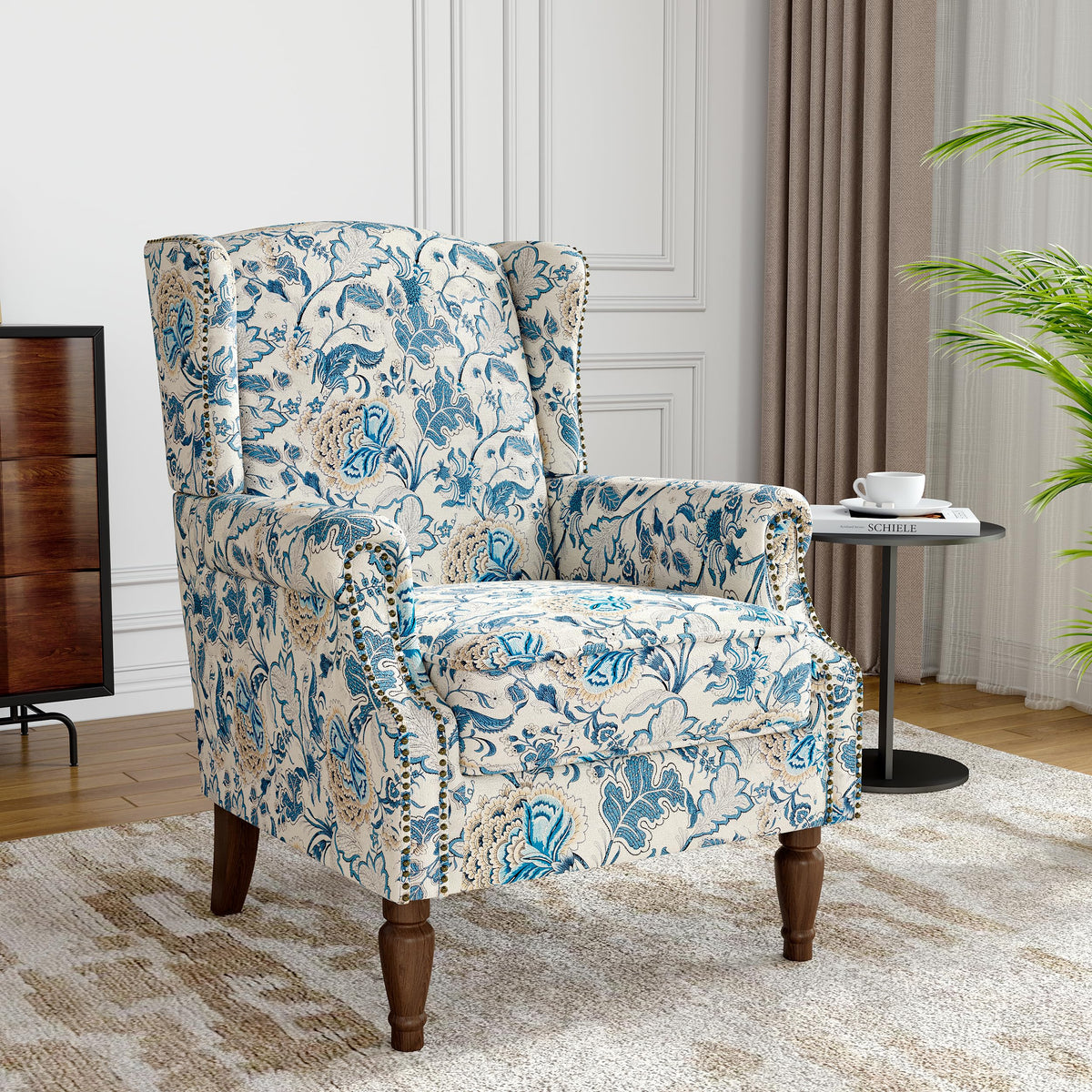 Qatiby High-Back Upholstered Wingback Accent Chair