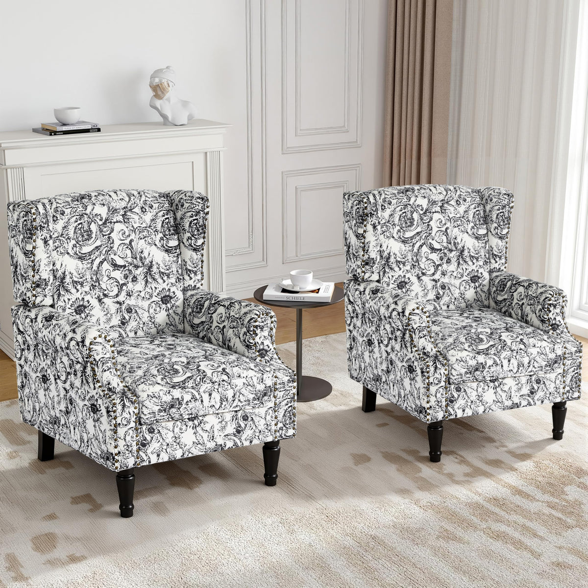 Qatiby High-Back Upholstered Wingback Accent Chair