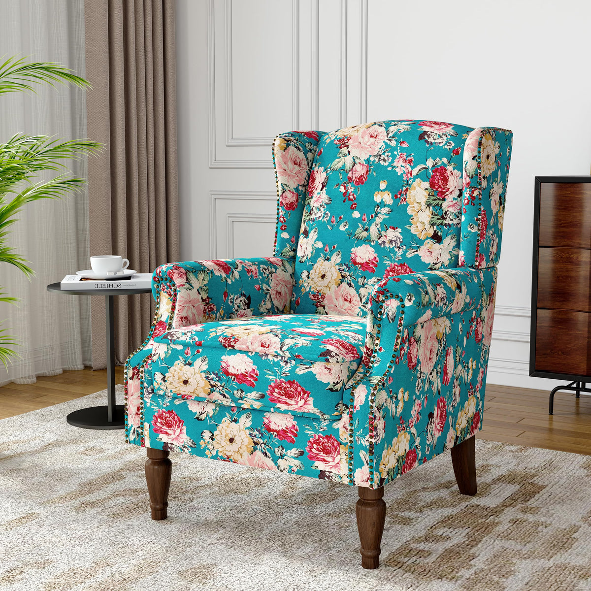 Qatiby High-Back Upholstered Wingback Accent Chair