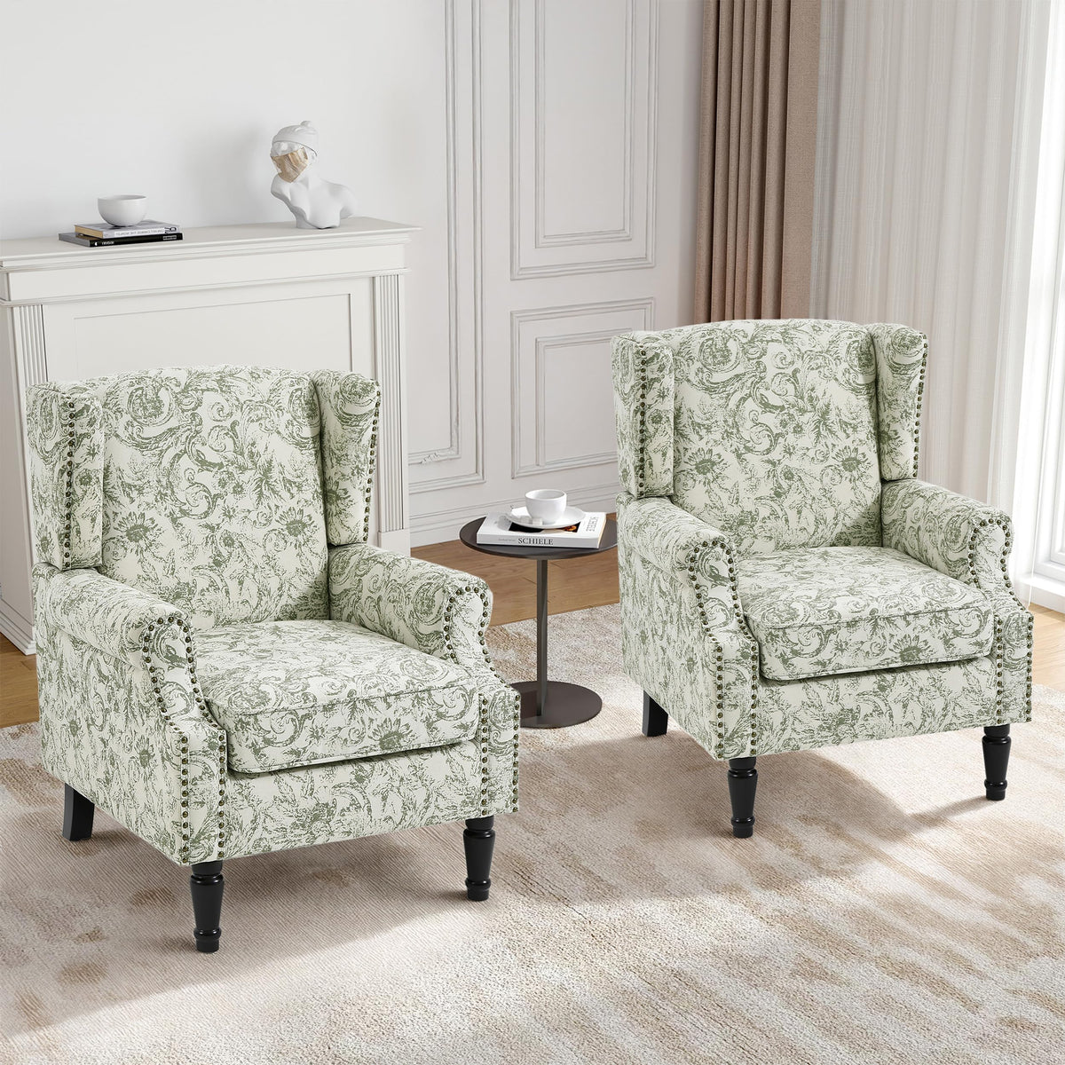 Qatiby High-Back Upholstered Wingback Accent Chair