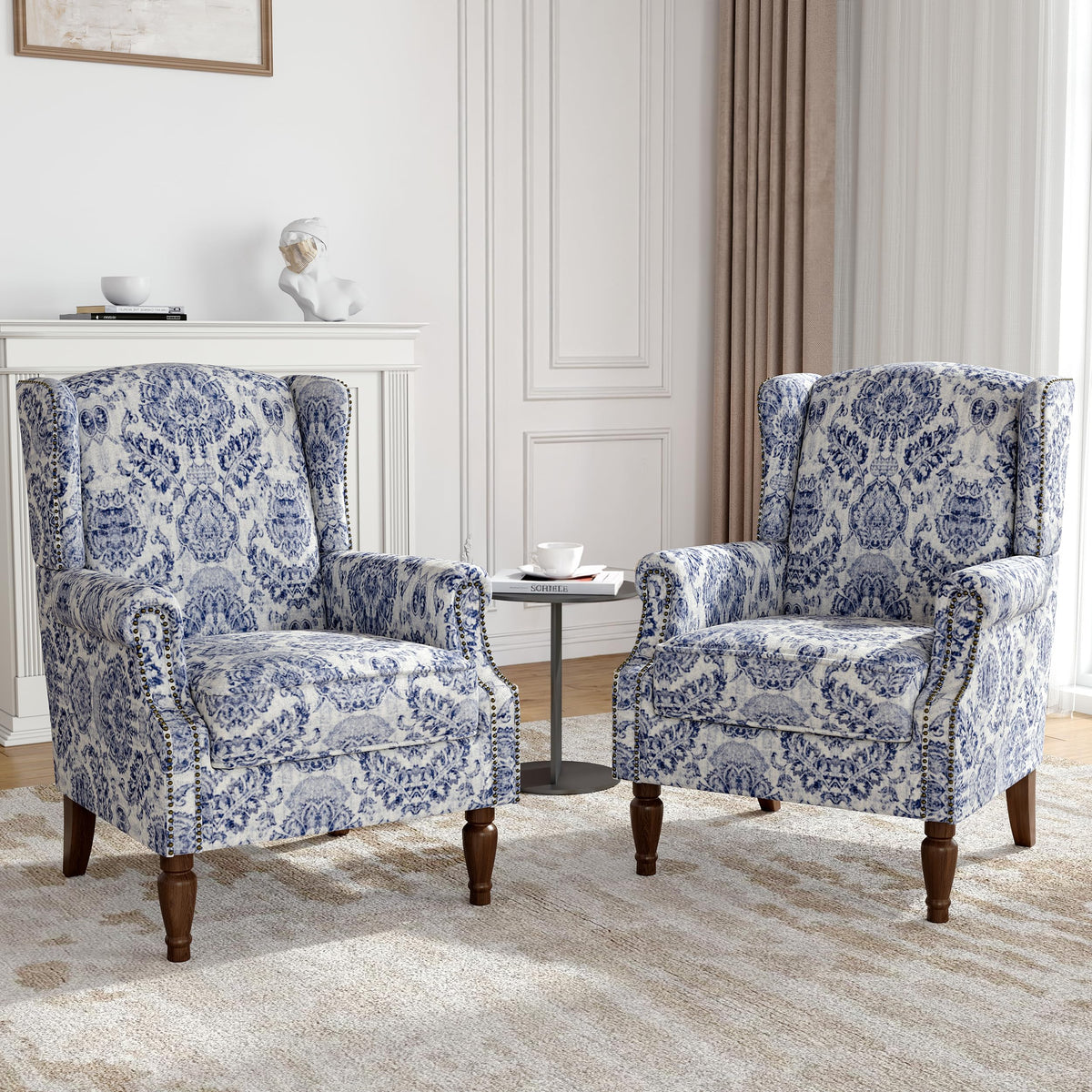 Qatiby High-Back Upholstered Wingback Accent Chair